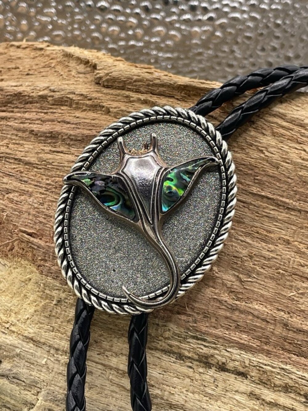 ABALONE Shell stingray Sea Horse Life Beach BOLO Tie Dad Son Festival wedding